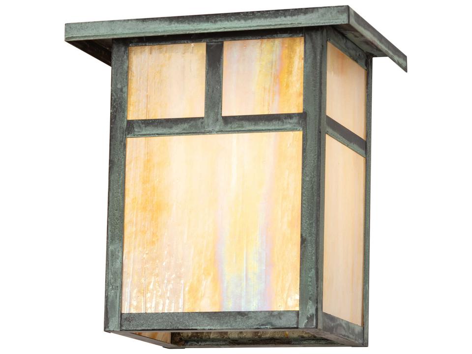 Hyde Park 1-Light Brass Outdoor Wall Light in Verdigris