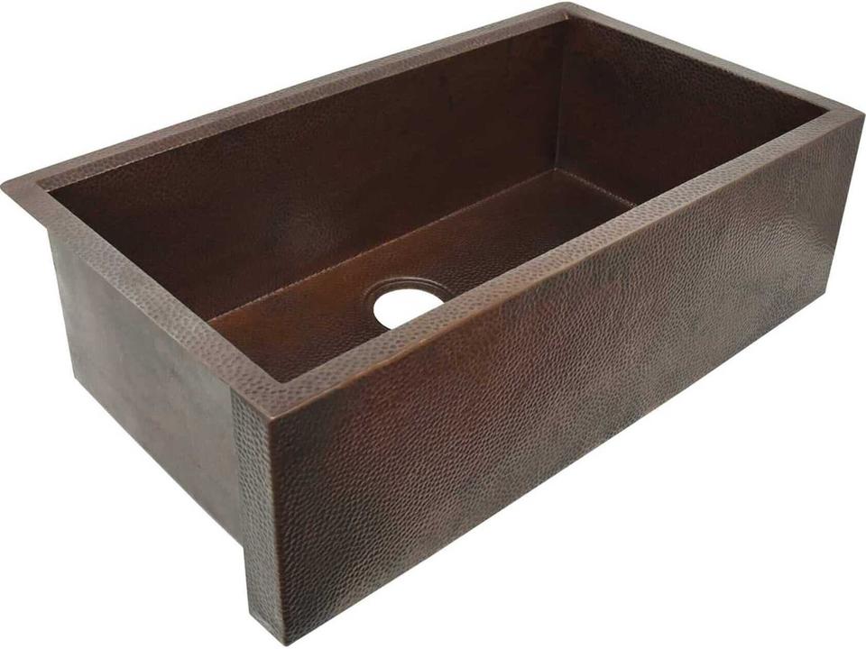 Concierge Pinnacle Copper Rectangular Sink with Cutting Board