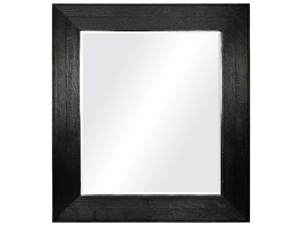 Vintner's Rectangular Wall Mirror in Noir with Reclaimed Oak Frame