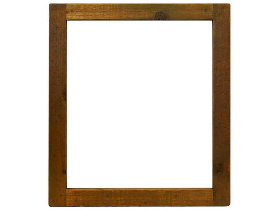 Americana Rectangular Wall Mirror with Reclaimed Wood Frame in Chestnut