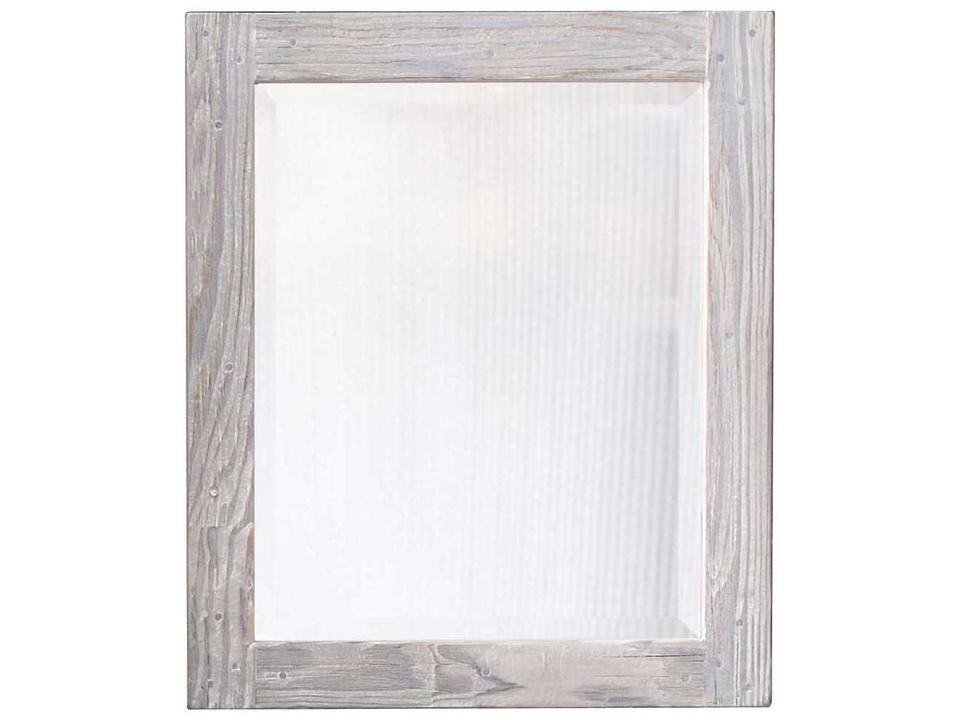 Americana Driftwood Rectangular Wall Mirror with Beveled Glass