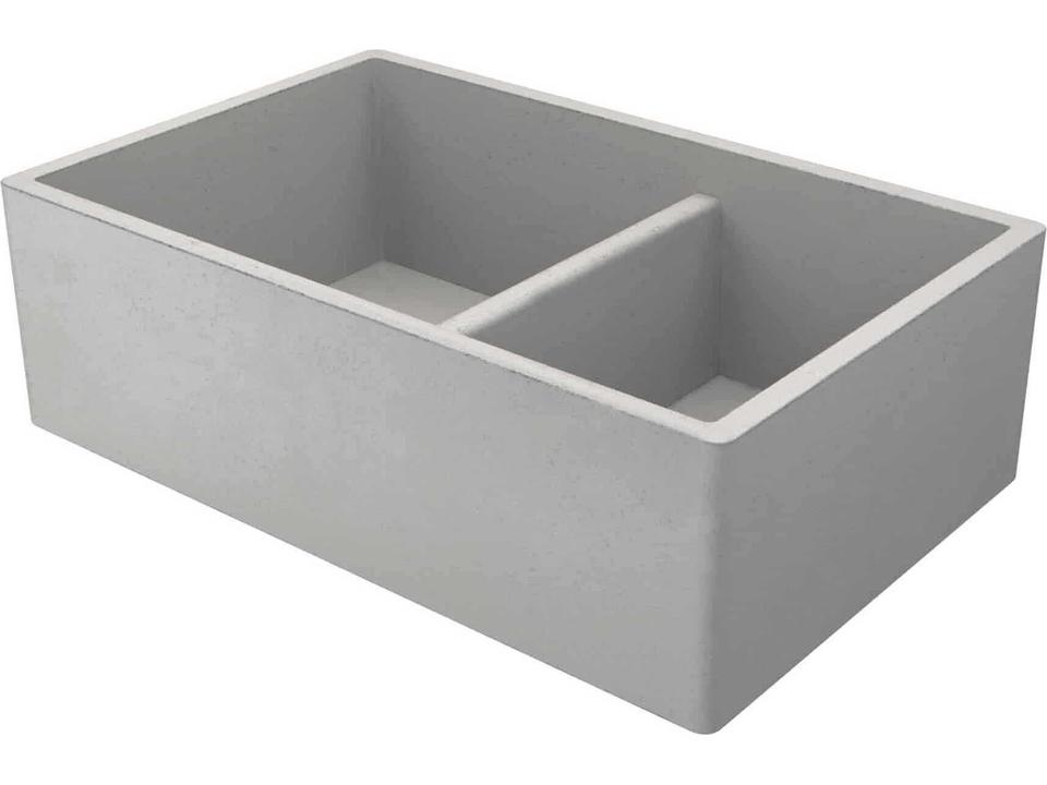 Farmhouse Double Bowl 33-Inch NativeStone Kitchen Sink in Ash
