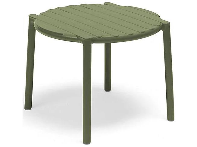 Doga Round Side Table in Agave Fiberglass Resin