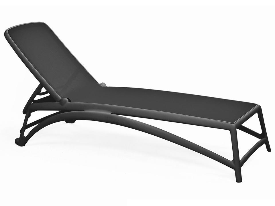 Atlantico Stackable Chaise Lounge in Antracite Fiberglass Resin