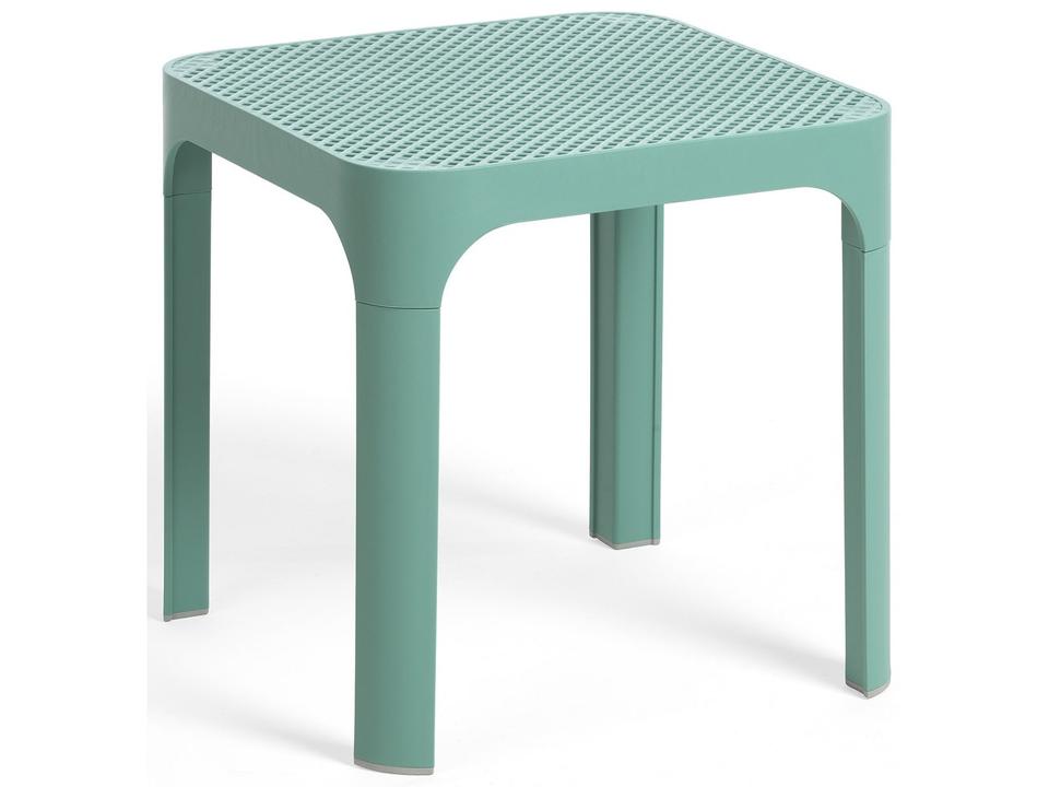 Net Square End Table Fiberglass Resin with Perforated Top