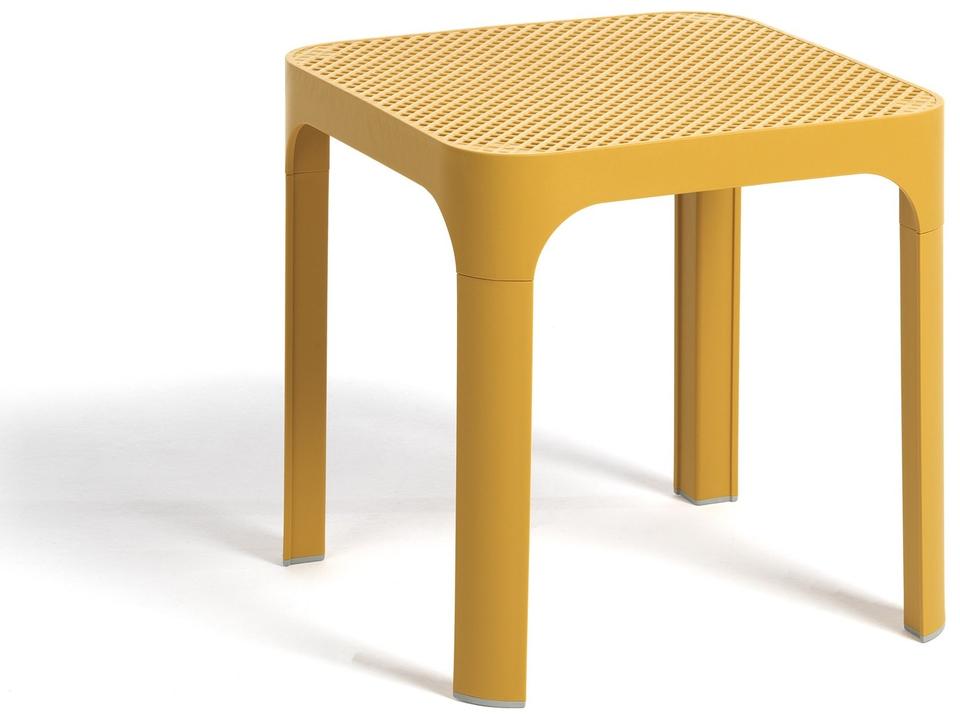 Net Square Outdoor Side Table in Fiberglass Resin
