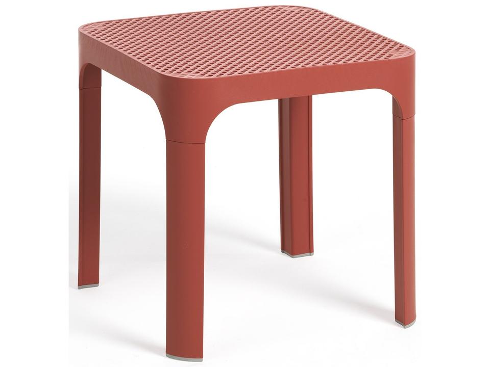 Net Square Outdoor Side Table in Fiberglass Resin
