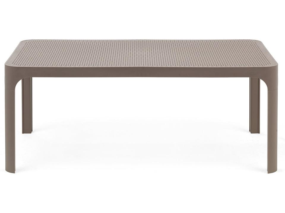 Net 100 Rectangle Outdoor Coffee Table in Tortora Fiberglass Resin