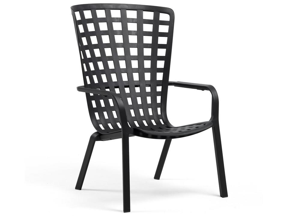 Folio Reclining Outdoor Armchair in Anthracite Fiberglass Resin