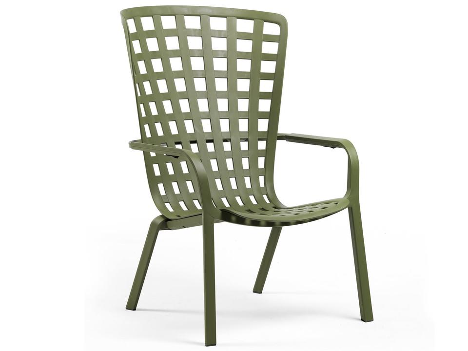 Folio Reclining Outdoor Accent Chair in Agave Fiberglass Resin