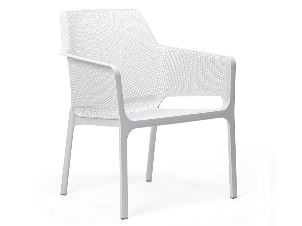 Net Relax Outdoor Fiberglass Accent Chair in White