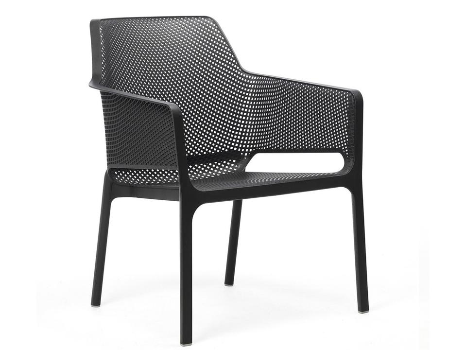 Net Relax Outdoor Armchair in Anthracite Fiberglass Resin