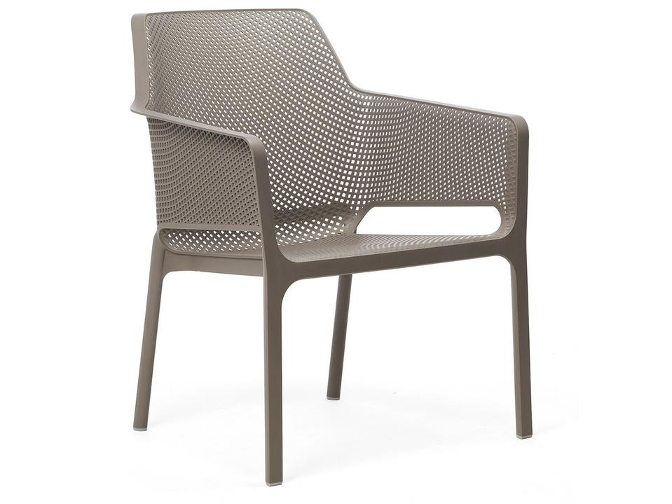 Net Relax Outdoor Armchair in Tortora Fiberglass Resin