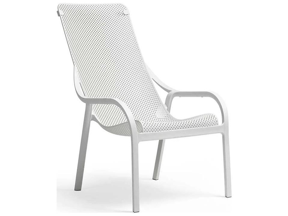 Net Lounge Outdoor Armchair in Bianco White