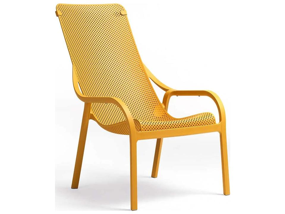 Net Outdoor Lounge Armchair in Senape Mustard Yellow