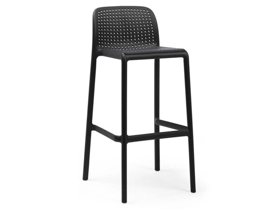 Lido Fiberglass Resin Stackable Bar Stool in Anthracite