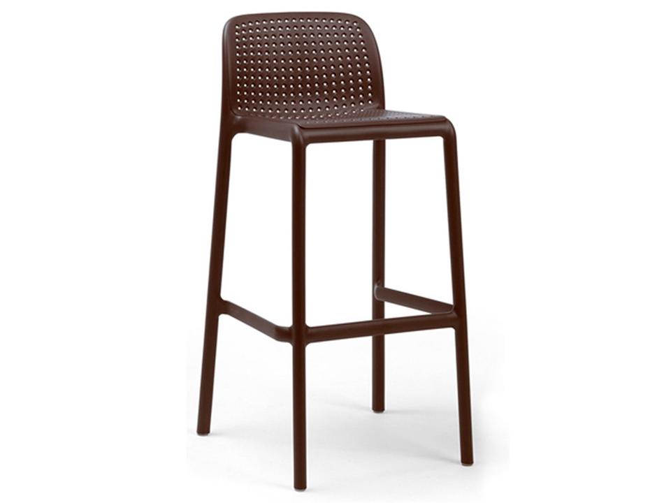 Lido Stackable Fiberglass Resin Bar Stool in Caffe