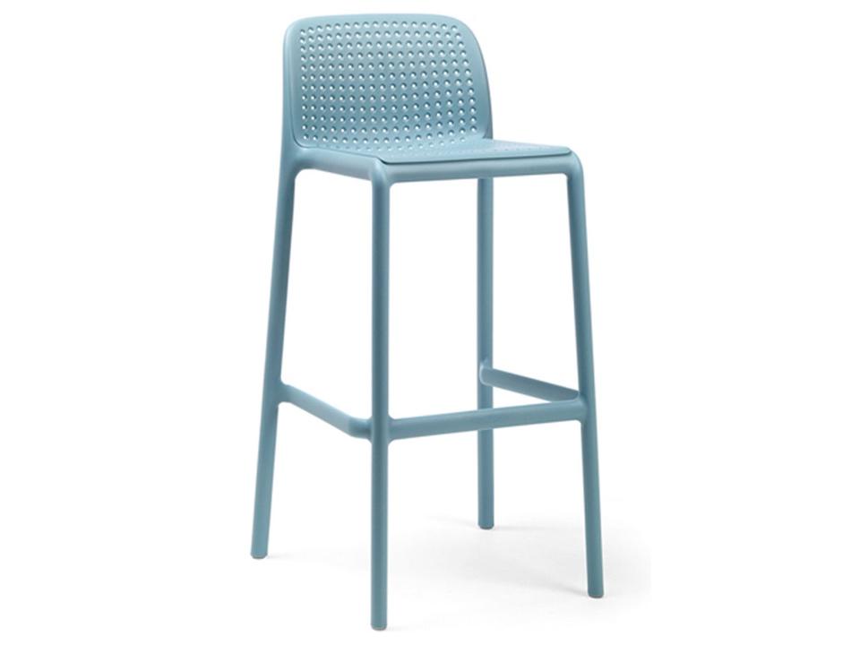 Lido Fiberglass Resin Bar Stool in Celeste Blue