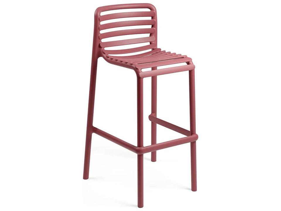 Doga Resin Stackable Patio Bar Stool in Marsala
