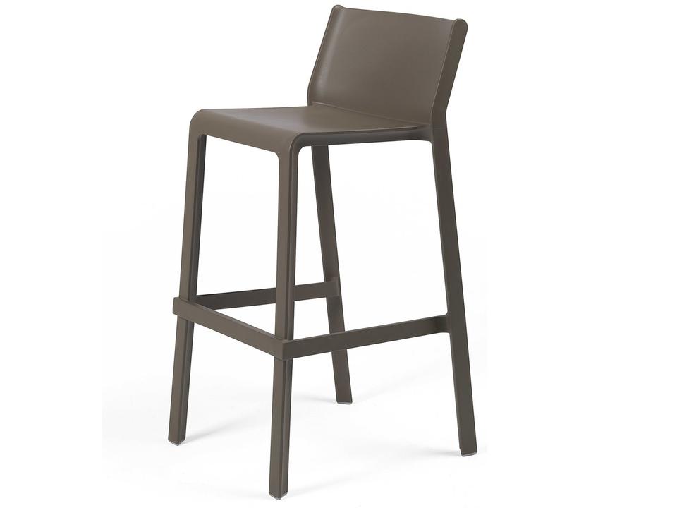 Trill Stackable Outdoor Bar Stool in Tobacco Fiberglass Resin