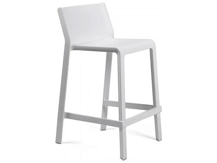 Trill Stackable Counter Stool Mini in Matte White Fiberglass Resin