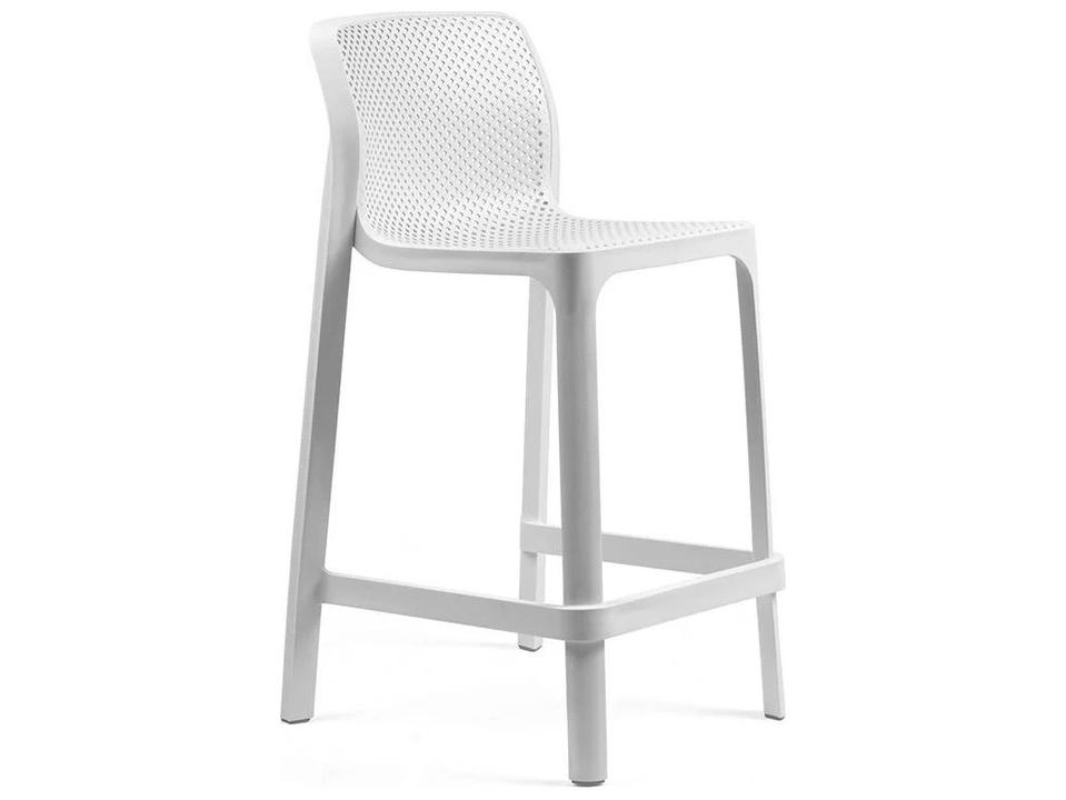 Net Counter Stool in Bianco White Polypropylene with UV Additives