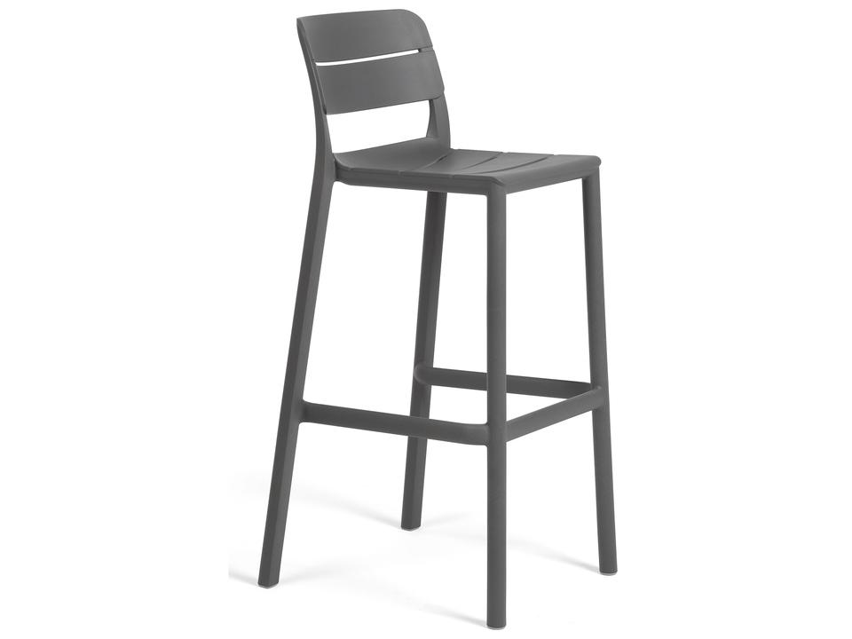 Cassia Stackable Outdoor Resin Bar Stool in Anthracite