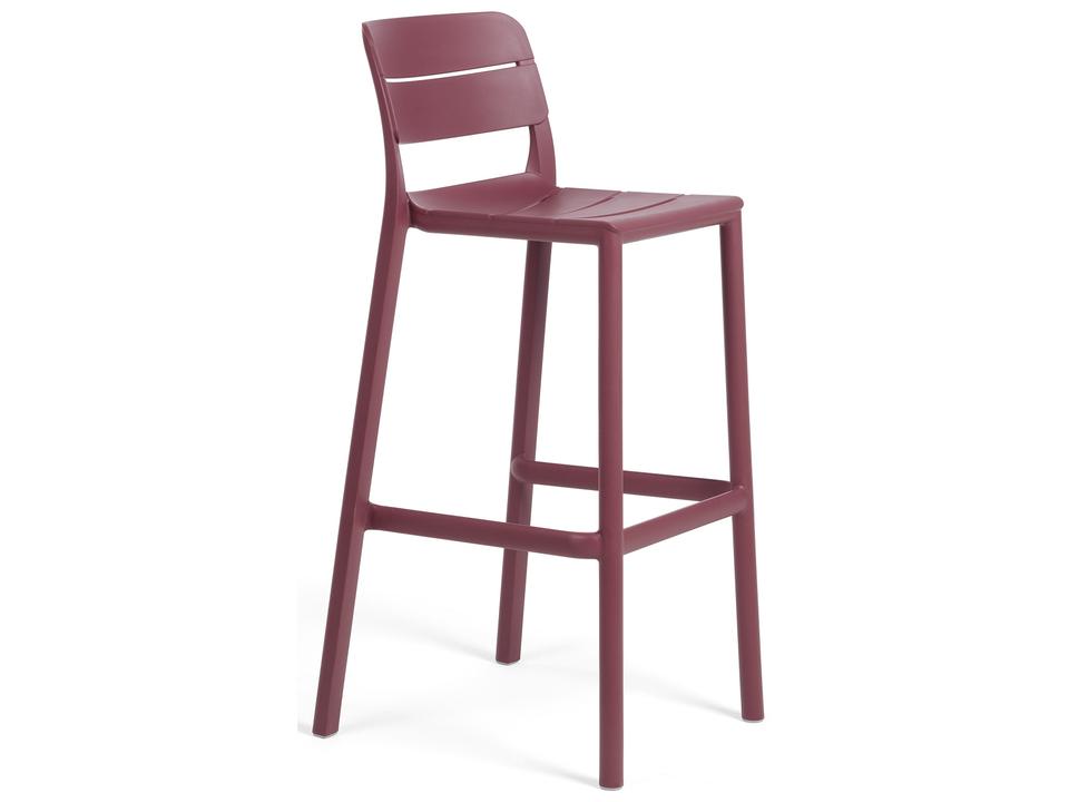 Cassia Outdoor Resin Bar Stool in Borgogna