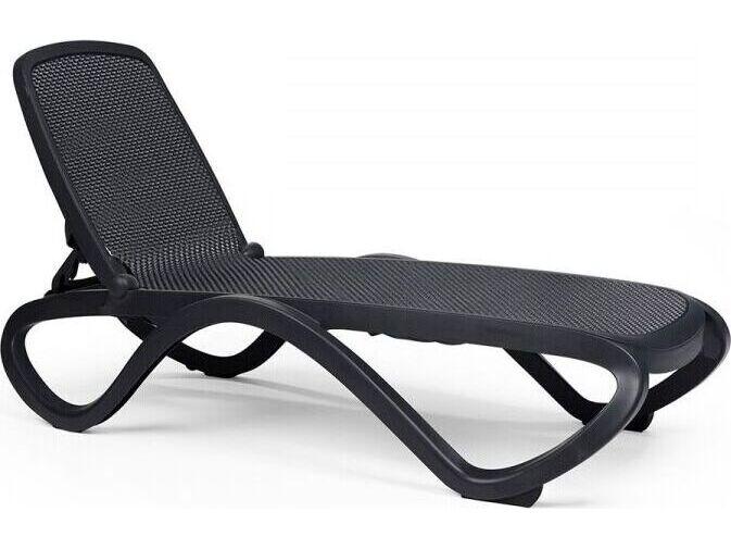 Omega Fiberglass Resin Adjustable Chaise Lounge in Antracite