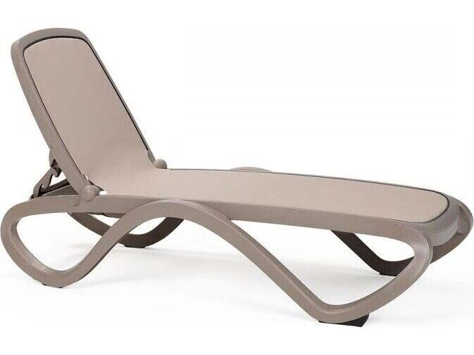 Omega Outdoor Chaise Lounge Fiberglass Resin Tortora