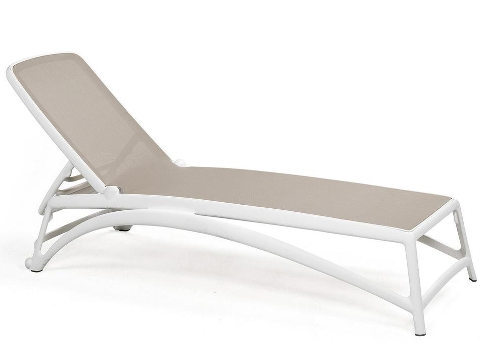 Atlantico Stackable Outdoor Chaise Lounge in White with Tortora Sling