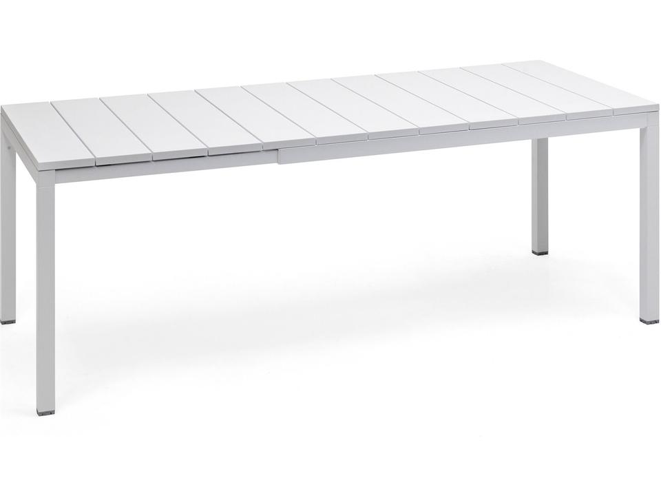 Rio 55 Inch to 83 Inch Extendable Outdoor Dining Table in White