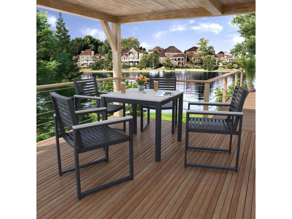 Aluminum Wicker 2 Seater 33 Inch Patio Dining Set