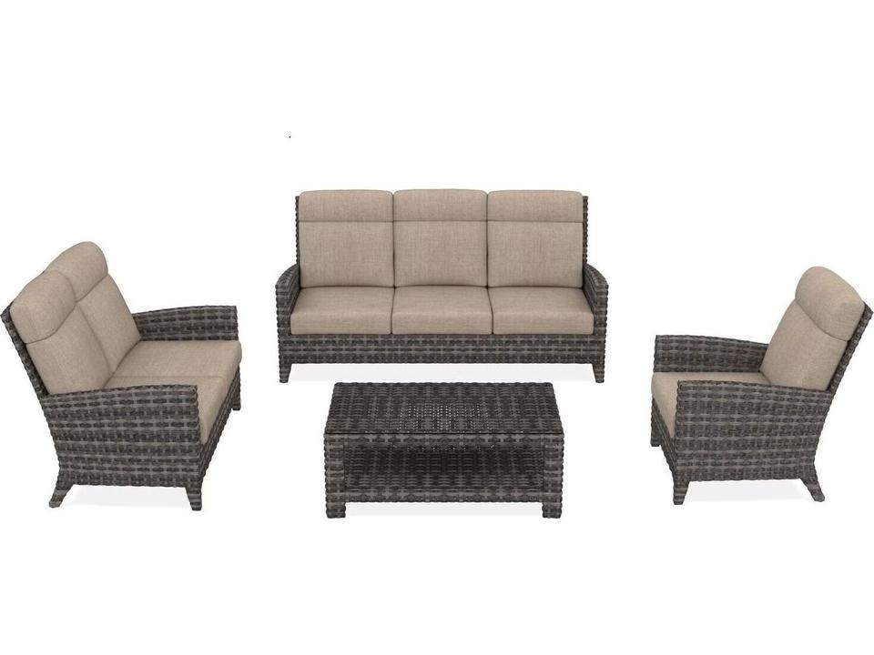 Cavalier Wicker 4 Piece Sofa Conversation Set