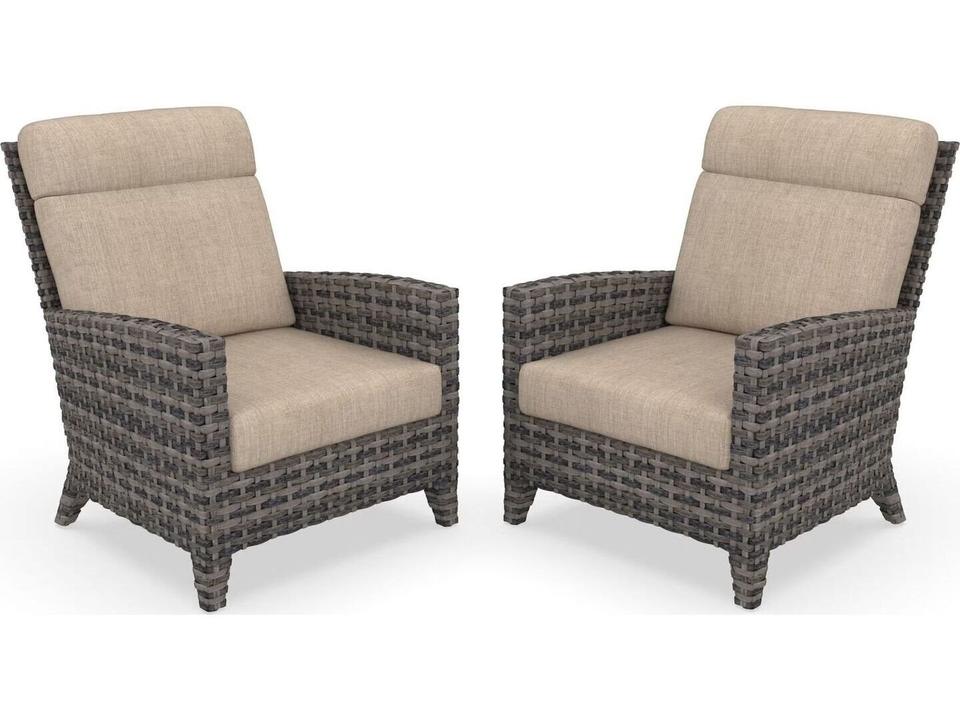 Cavalier HDPE Wicker Lounge Chair 2 Piece Set