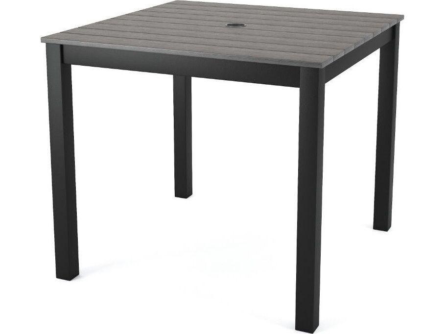 Chalfonte 33 Inch Square Aluminum Dining Table with Gray Duraboard Top