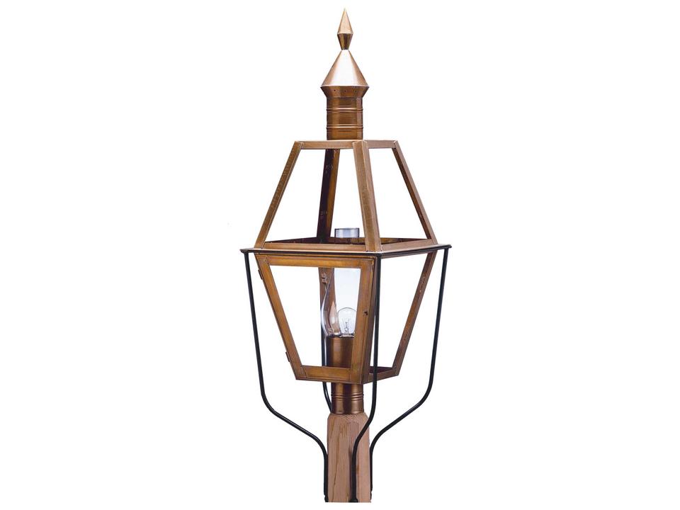 Boston 3-Light Candelabra Outdoor Post Lantern in Antique Brass