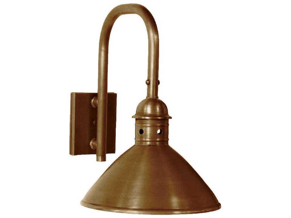 Lancaster 1-Light Outdoor Wall Light in Solid Brass