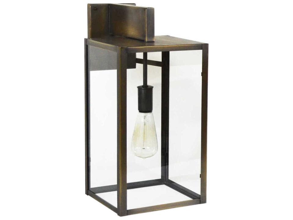 Midtown 1-Light Outdoor Wall Lantern in Solid Brass or Copper