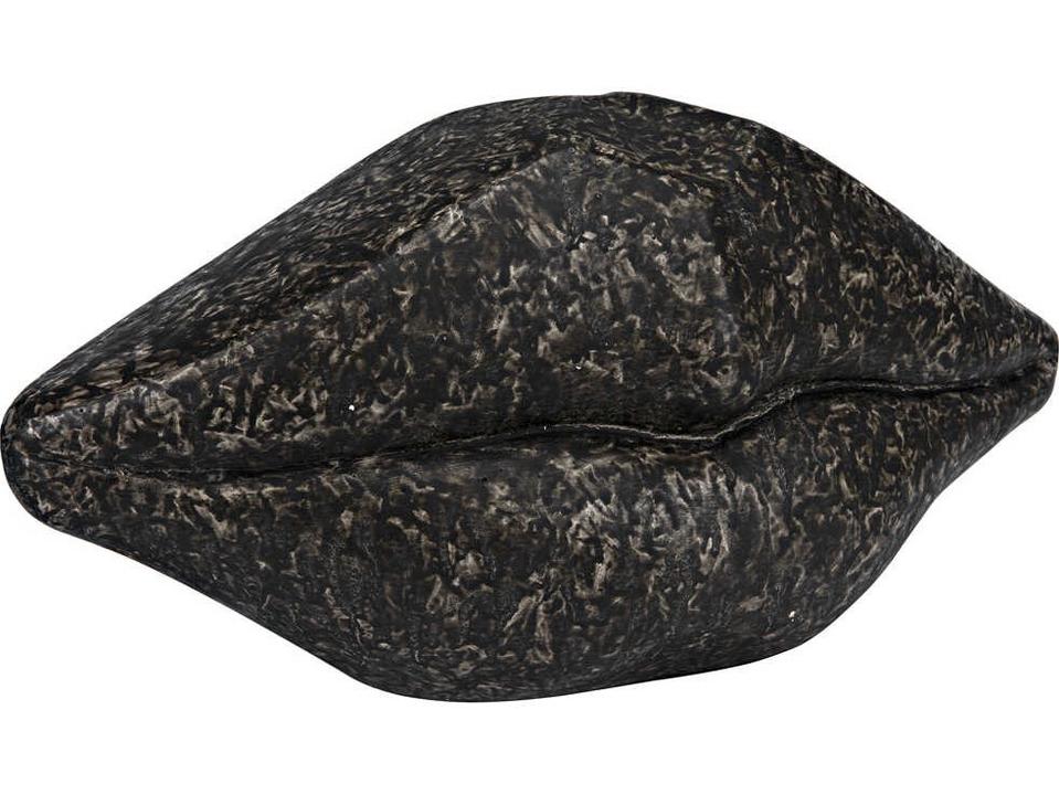 Lips Black Fiber Cement Sculpture for Modern Decor