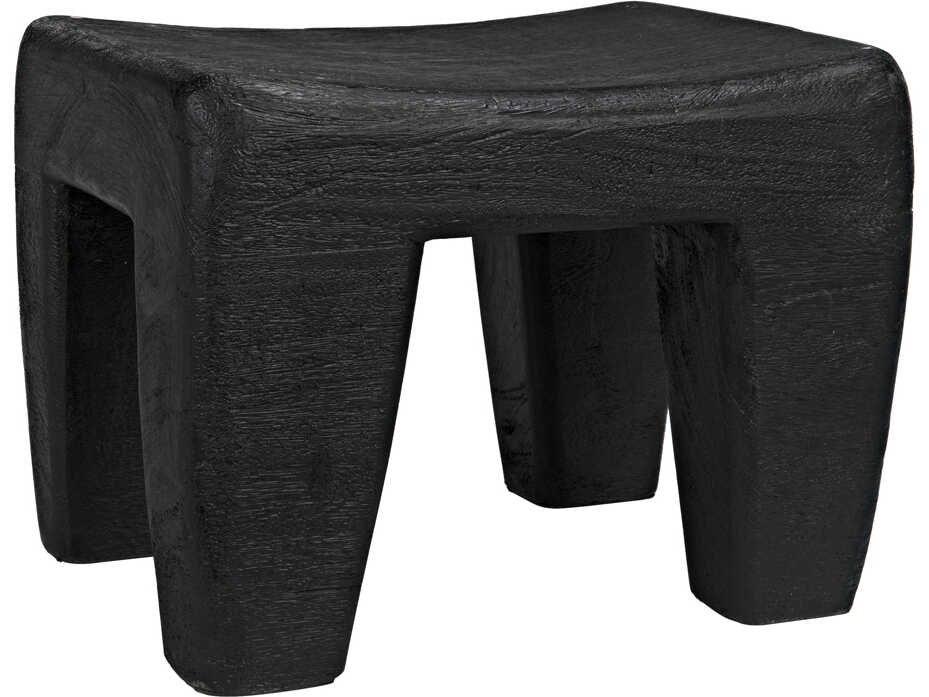 Sumo Accent Stool Black Burnt Munggur Wood