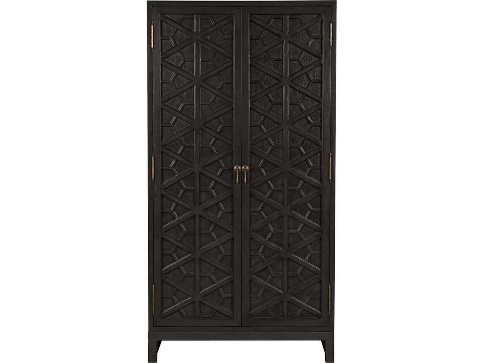 Maharadscha Small Armoire in Pale Mahogany with Matte Black Base