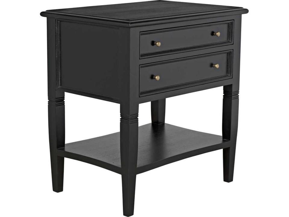 Oxford 2-Drawer Mahogany Side Table Hand Rubbed Black