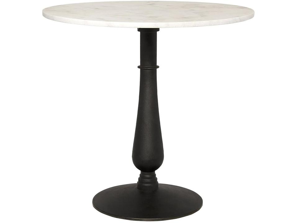 Cobus Square Side Table in Matte Black Cast Iron and Marble