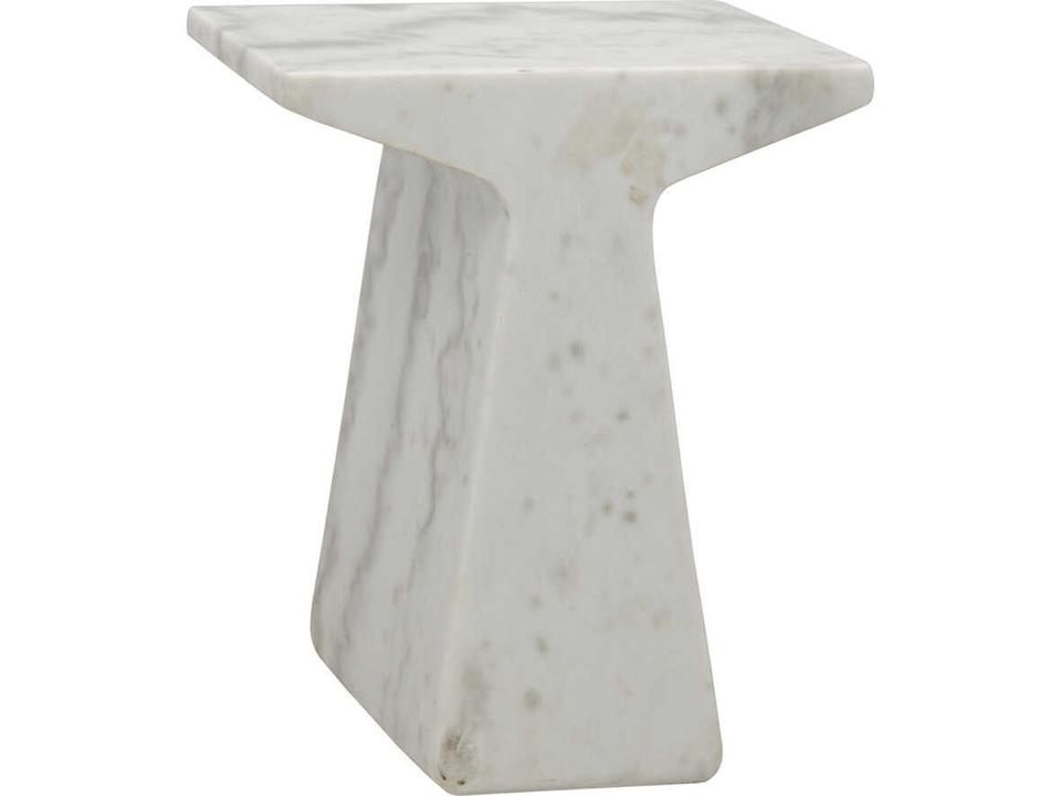 Finn Side Table in Bianco Crown Marble with Lightly Sealed Finish