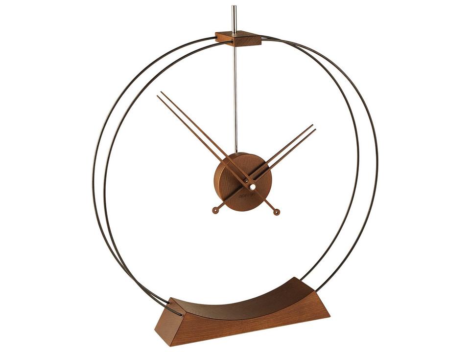 Aire Black Walnut Table Clock by Jose Maria Reina in Black Fiberglass and Ashwood