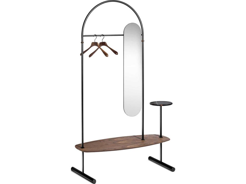 Arco Black Oval Floor Mirror