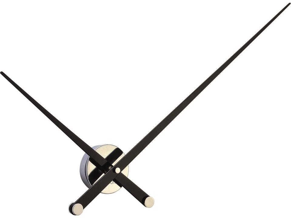 Axioma L Chrome Wall Clock with Black Lacquered Walnut Hands by José María Reina