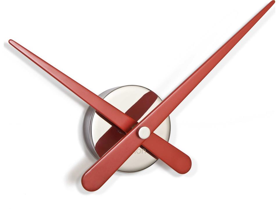 Axioma Mini Wall Clock in Chrome and Red Lacquered Walnut by Jose Maria Reina