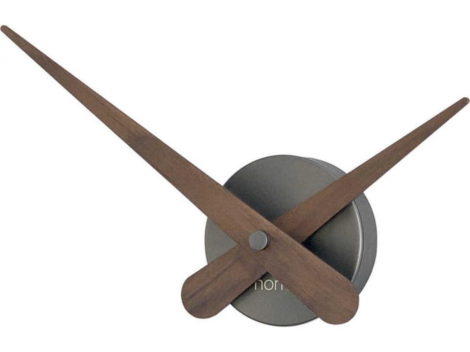 Axioma Mini Wall Clock With Graphite Steel Box and Walnut Hands